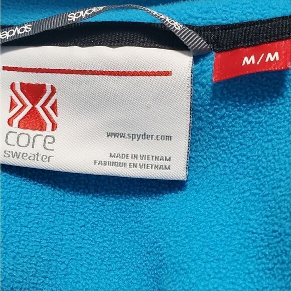 Spyder Teal Blue Ribbed Full Zip Jacket - Picture 8 of 8
